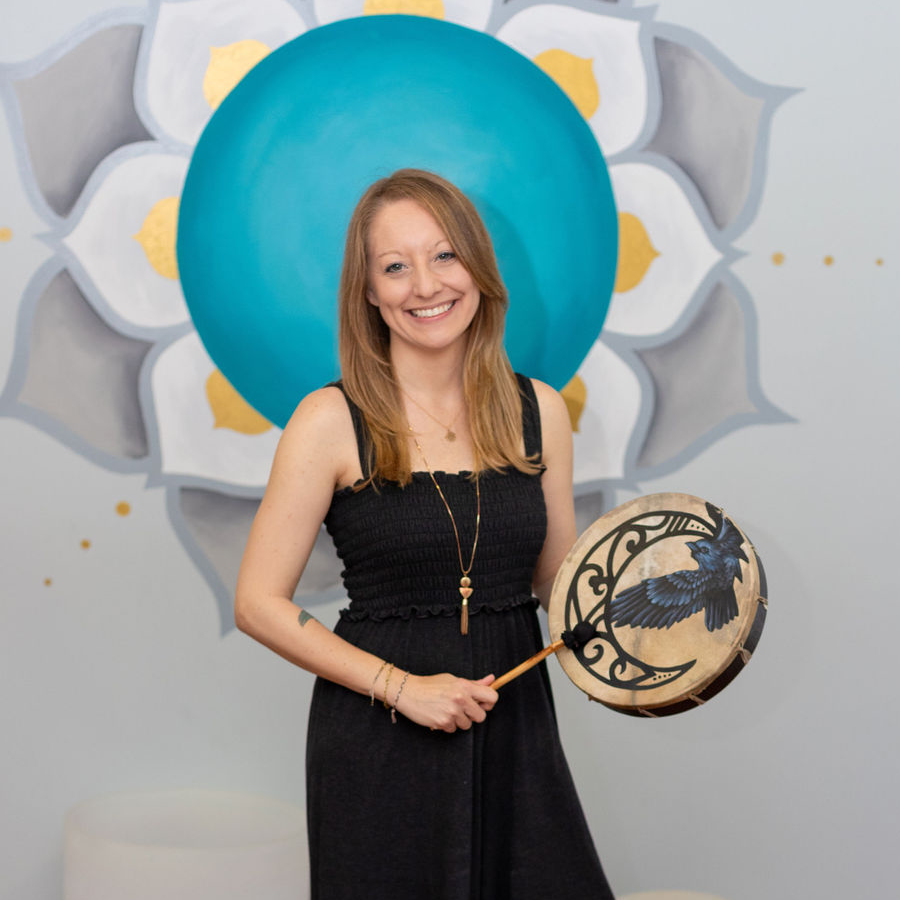 Nicole Beachum with Shamanic Drum